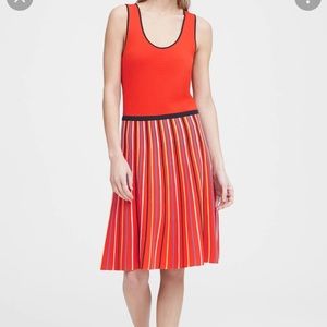 Banana Republic Knit Red Striped Fit and Flare Dress
